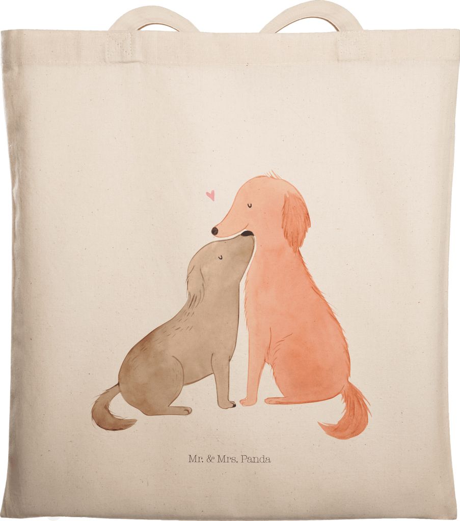 Mr. & Mrs. Panda Einkaufstüte Hunde Liebe - Transparent - Geschenk, Sprüche, Stoffbeutel, Herz, Tote Bag, Laptoptasche, Hund, Kuscheln, Tasche, T...