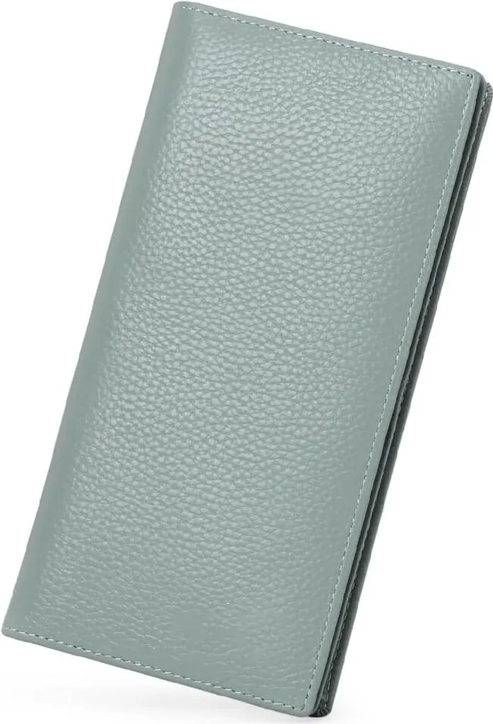 Portafoglio sottile da donna in vera pelle con protezione RFID, 11 scomparti per carte e tasca per monete con zip - Pochette compatta da donna, elegante e pratica