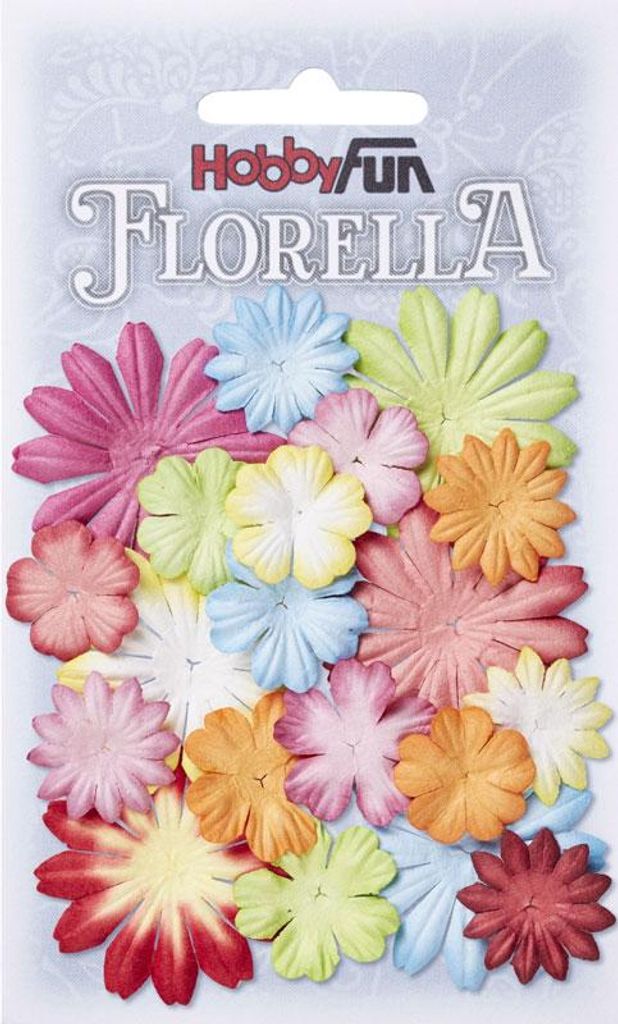 FLORELLA Blüten aus Maulbeer-Papier MIX I 2 - 4 cm
