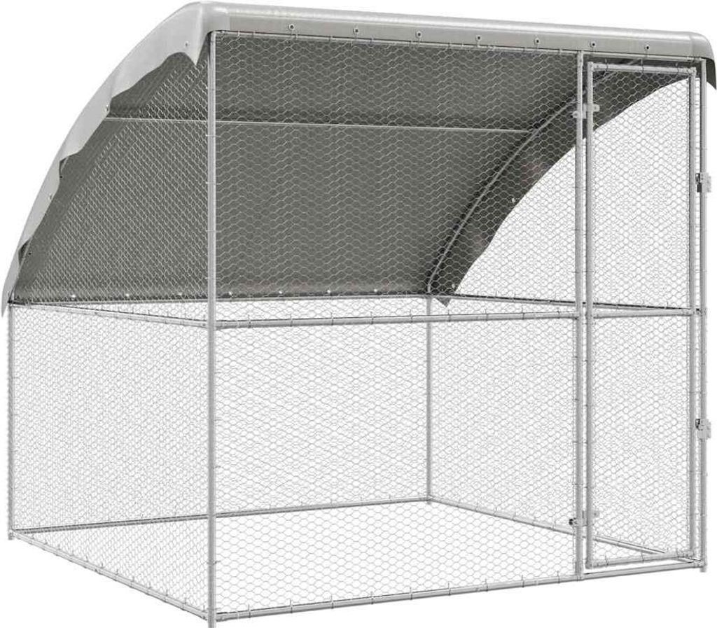 vidaXL Klec pro kuřata stříbrná 2 x 2 x 2 m Pozinkovaná Obrázek produktu 