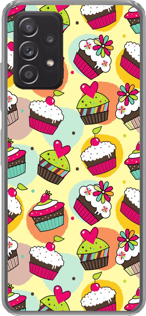 MuchoWow Handyhülle Schutzhülle Hülle für Telefoonhoesje Samsung Galaxy A53 5G Mädchen - Cupcake - Schnittmuster - Mädchen - Kinder - Baby ...