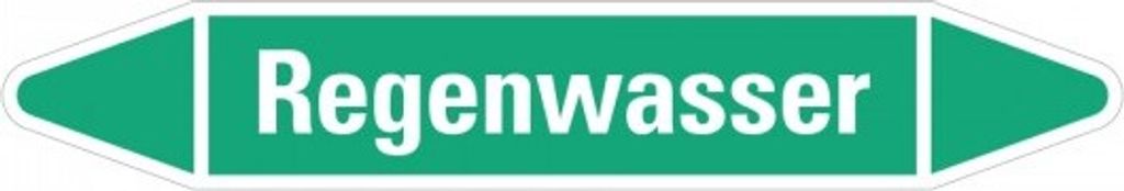 Dreifke Aufkleber I RKZ-Etikett Regenwasser, grün/weiß, für Ø 60-90mm, 310x5...