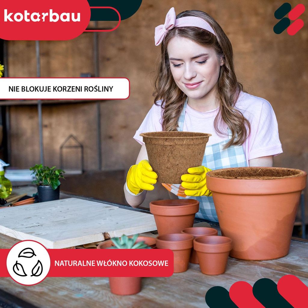 KOTARBAU® Doniczka Doniczka z wlókna kokosowego 14x21,5 cm Zdjęcie produktu 