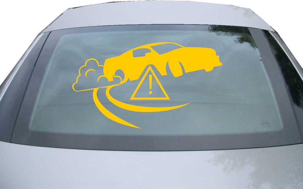Indigos UG - Aufkleber Heckscheibe & Motorklappe DE2846 - gold - 600x347 mm - Achtung Drift King - Auto Scheiben Fenster Heckklappe Tuning Racing J...