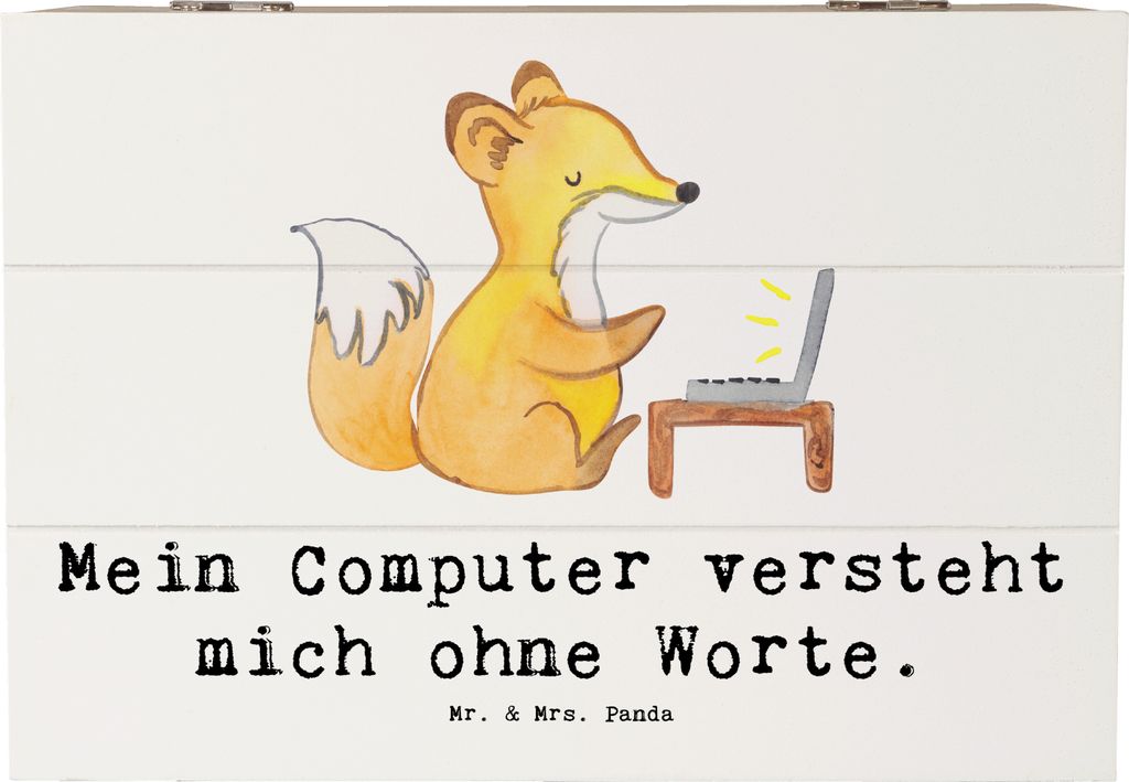 Mr. & Mrs. Panda Box Verständnisvoller Softwareentwickler 22 x 15 cm - Weiß - Geschenk, Technologie, Schatulle, Softwareentwicklung, holzschatull...
