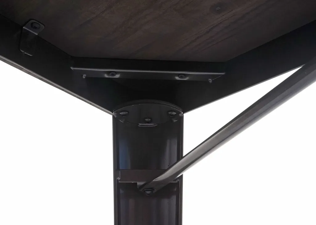 Table rectangulaire métal noir et bois d'orme 120cm design industriel - 6
