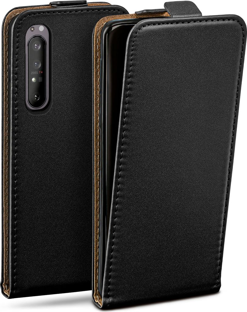 moex Flip Case kompatibel mit Sony Xperia 1 II - Hülle mit 360 Grad Schutz, Schwarz