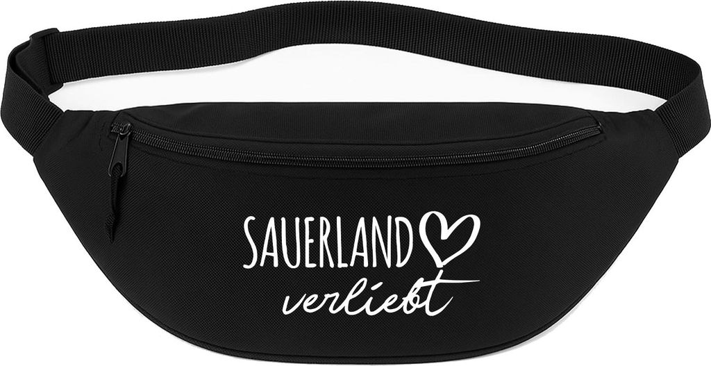 Huuraa Bauchtasche Sauerland verliebt 2,5 Liter Black Polyester Crossbody Bag Geschenkidee