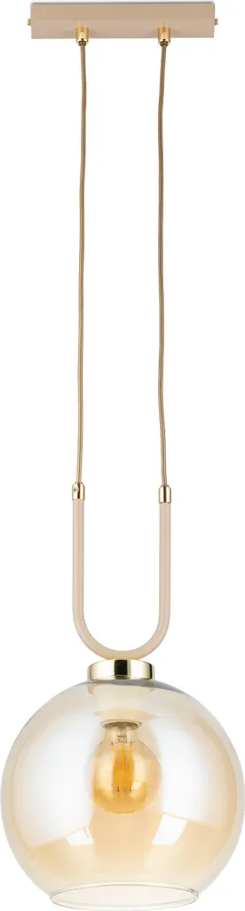 Lampe suspendue beige et or pour ambiance chaleureuse salon ou séjour