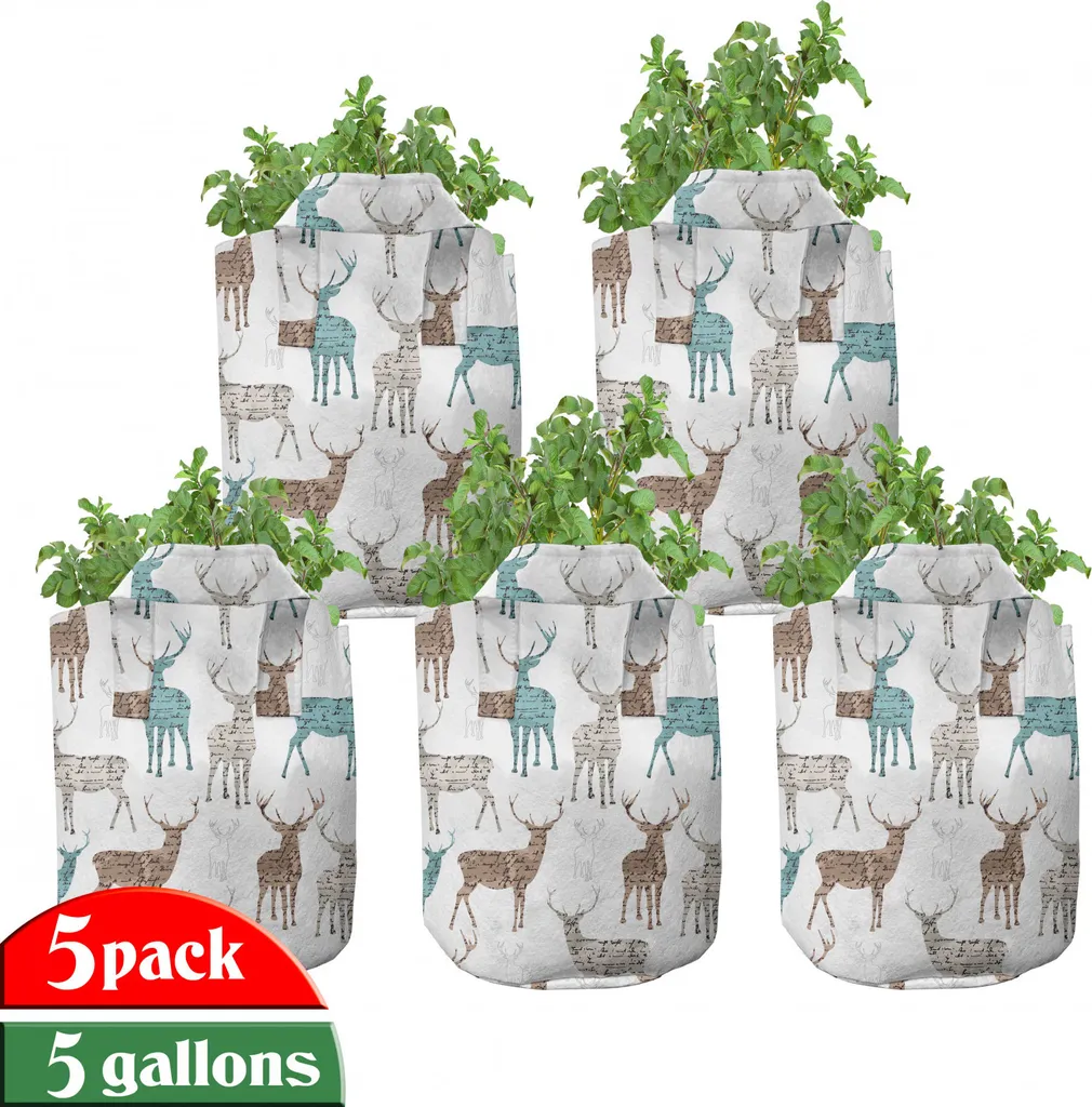 Sacs de Plantation en Tissu Respirant avec Poignées - Lot de 5 Pots