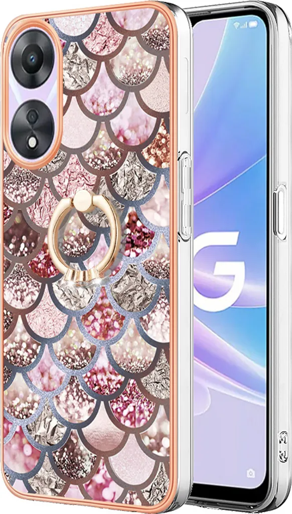Cover Fantasia Caffè Oppo A78 5G con Ring Stand Silicone TPU