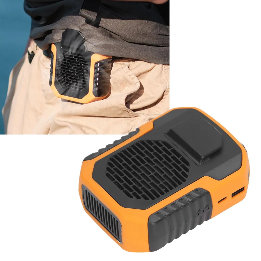 Ventilateur portable à clipser sur le corps - Modèle 6000 mAh Orange