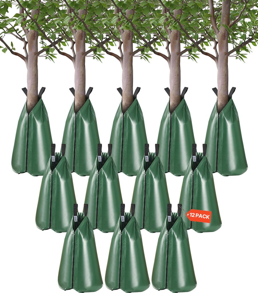 VEVOR Baumbewässerungsbeutel, 12er-Packung 20 Gallonen Neue Baumbewässerungsbeutel, 5–9 Stunden langsame Freisetzung für tiefes Wurzelmanagement