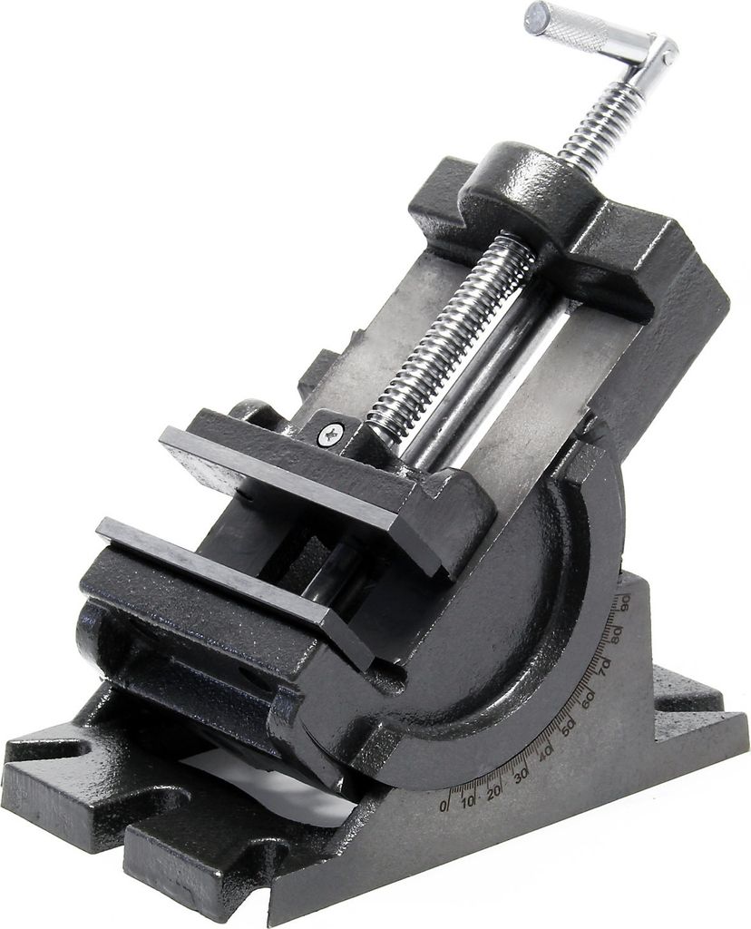 Wiltec Präzisions-Maschinenschraubstock 100 mm Backenbreite, 90° schwenkbar für exaktes Arbeiten, Werkbank Schraubstock aus Gusseisen