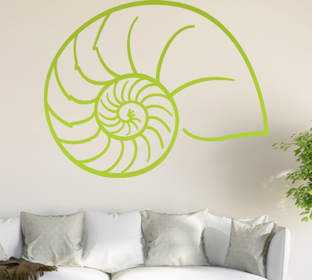 Nautilus Muschel Wandtattoo in 6 Größen - Wandaufkleber Wall Sticker - Dekoration, Küche, Wohnzimmer, Schlafzimmer, Badezimmer