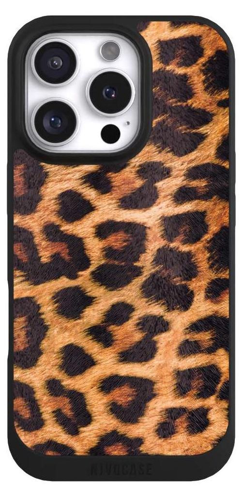 NIVOCASE Handyhülle für Apple iPhone 16 Pro Hülle NIVOpure Case Schwarz Animalprint Fell Leopard