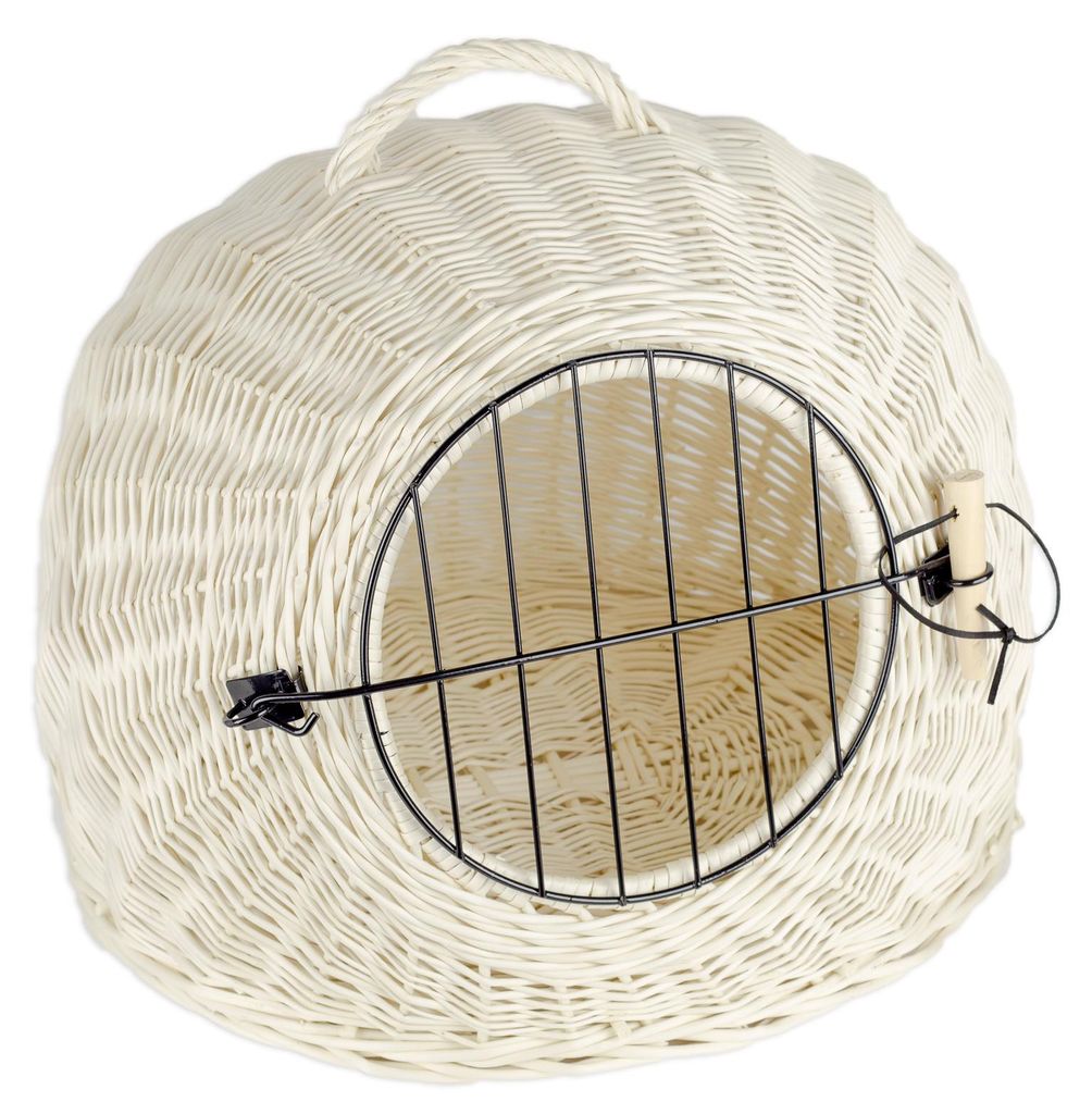 Korbhöhle 50 cm Transportkorb Katzenhöhle Weide Weiss Produktbild 