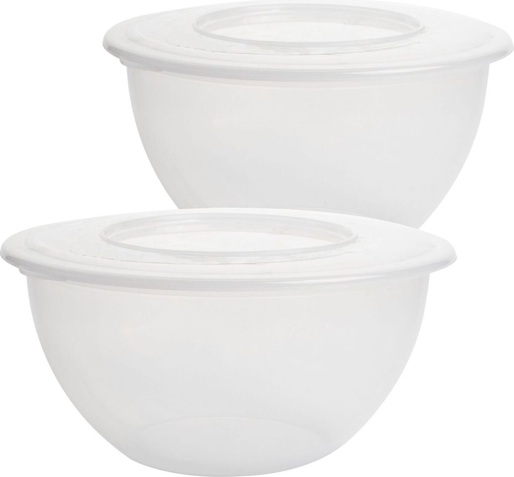 2 Stk. Rührschüssel mit Deckel 5L Schüssel Salat Kunststoff Produktbild 
