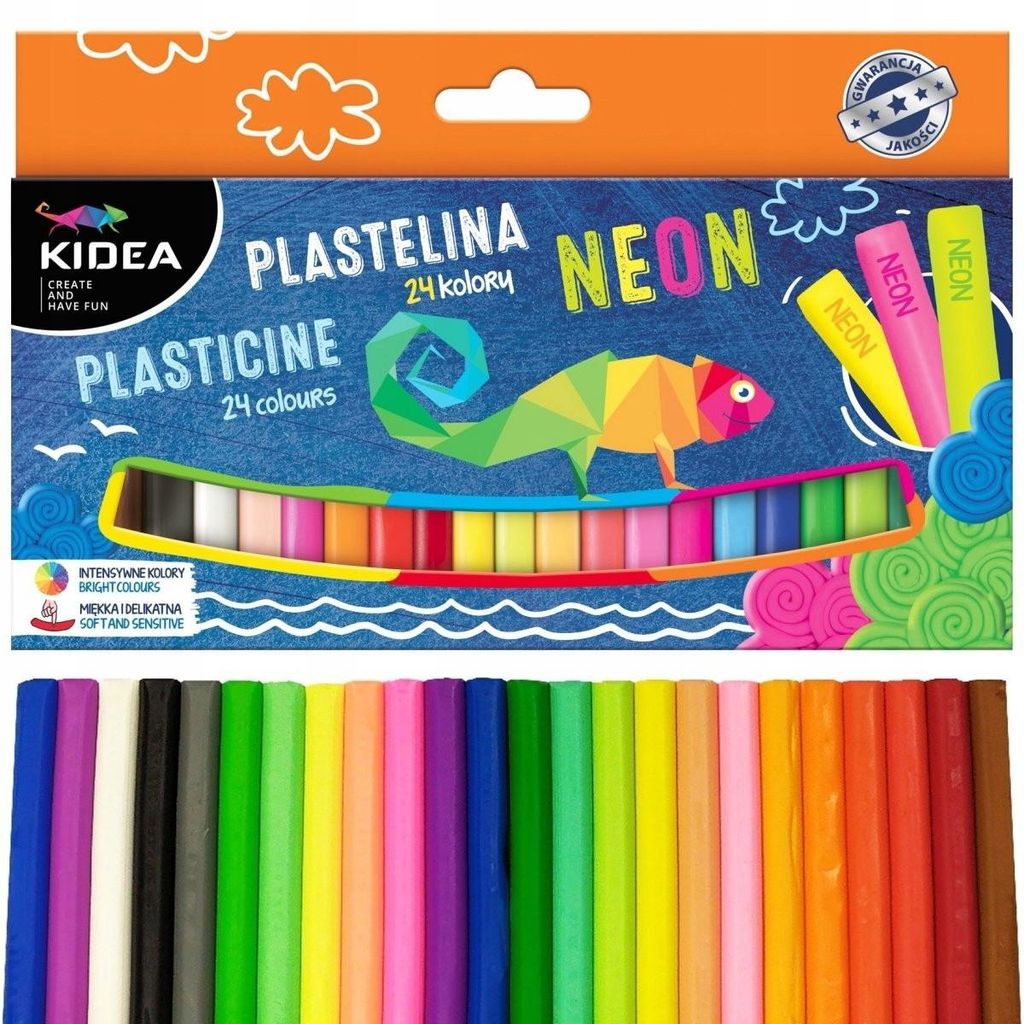 Kidea Schulknetmasse Neon 24 Farben Produktbild 