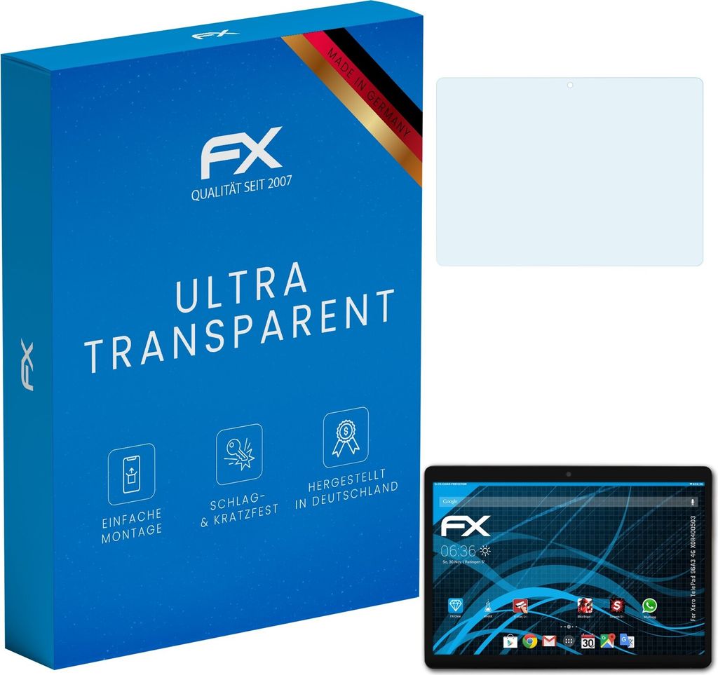 atFoliX FX-Clear 2x Schutzfolie kompatibel mit Xoro TelePad 96A3 4G (XOR400503) Displayschutzfolie