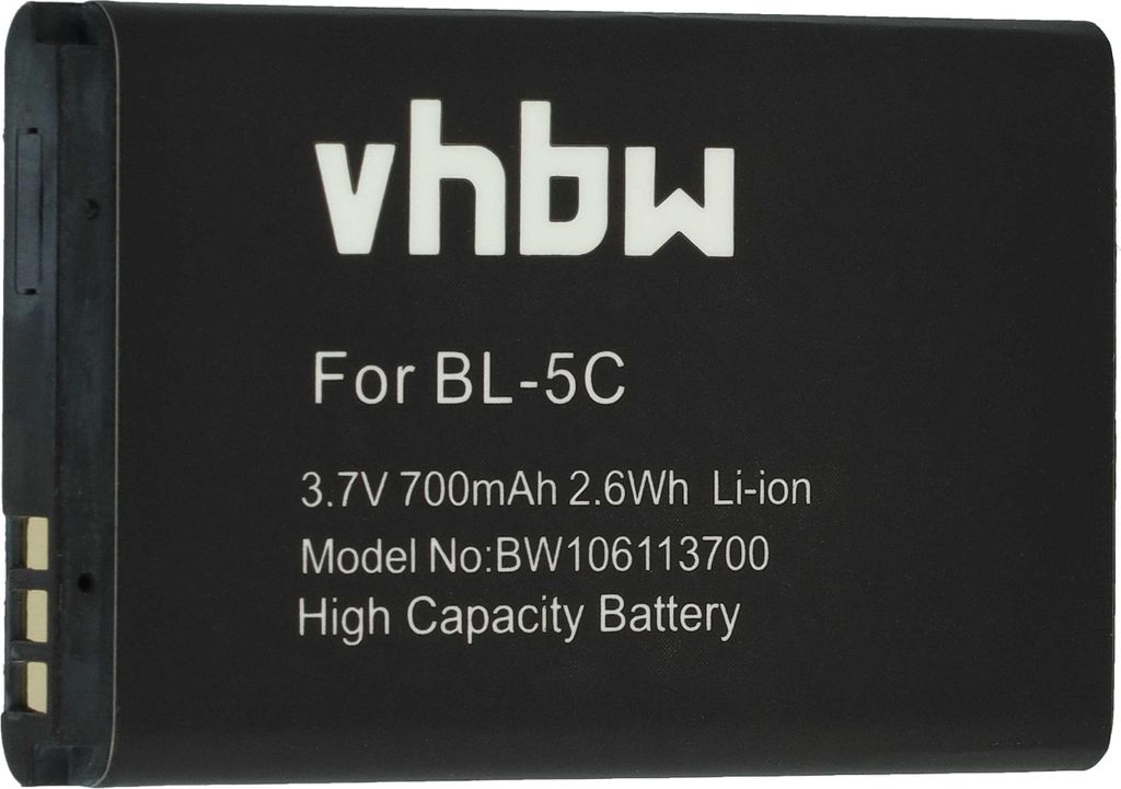 vhbw Akku kompatibel mit Nokia 3109 Classic, 3110 classic, 3110 Classic, 3120, 3110 evolve, 3125 Handy Smartphone Telefon (700 mAh, 3,7 V, Li-Ion)