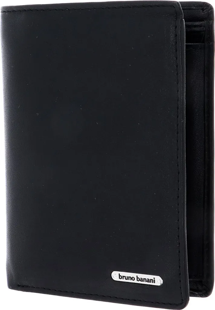 bruno banani New York Wallet - Portafoglio Pelle Nera Design Urban