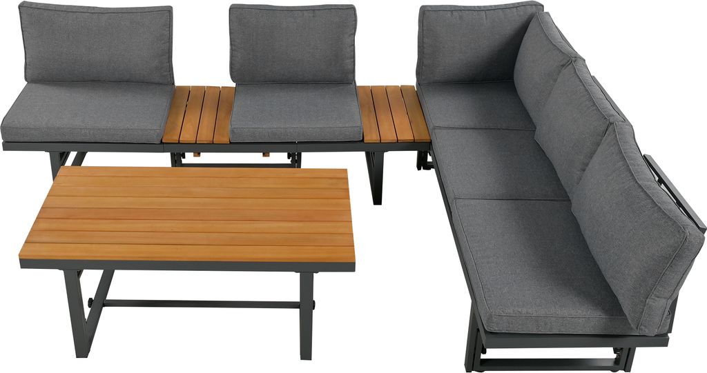 Flieks Gartenmöbel Set 7 personen, Verstellbar Gartensofa Produktbild 13