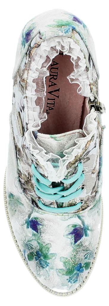 Laura Vita Damen Schnürpumps mit Rüschen und floraler Spitze Alcbaneo 14, Größe:37 EU, Farbe:Grün