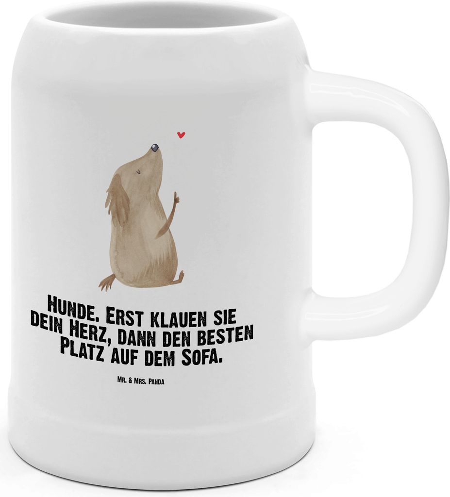 Mr. & Mrs. Panda Humpen Hund Liebe - Weiß - Geschenk, Tonkrug, Krug, Bier, Hunde, Seidel, Steinbierkrug, Sprüche, Herz
