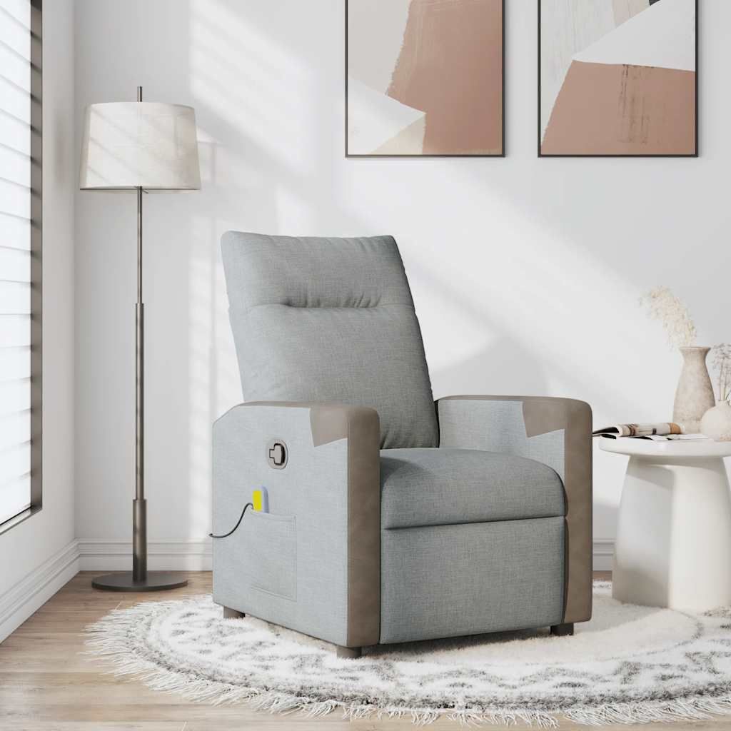 Maison Exclusive - Massagesessel Hellgrau Stoff