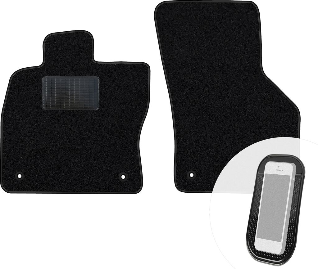 moto-MOLTICO Vorne Fußmatten Auto Velours Autoteppiche Schwarz Automatten Set 2-teilig passend für Skoda Octavia III IV 2013-2020