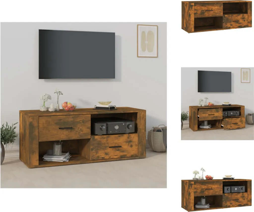 Mobile TV Rovere Fumo 100x35x40 cm - Mobiletto Soggiorno vidaXL