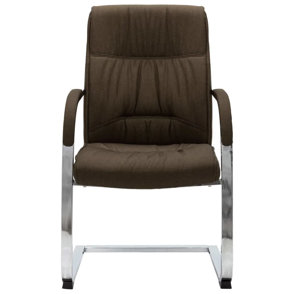 vidaXL Sedia da Ufficio a Sbalzo Tessuto Marrone | Comfort Ergonomico