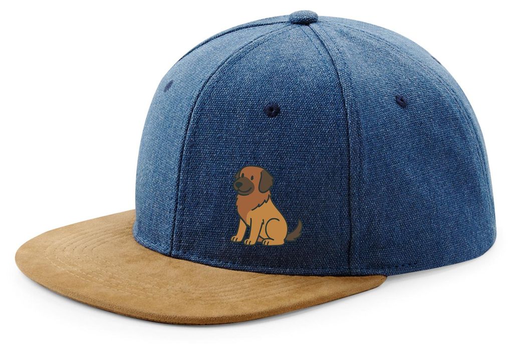 Huuraa Cappy Mütze Leonberger Comic Leo Denim Baumwolle und Polyester Snapback Kappe Geschenkidee