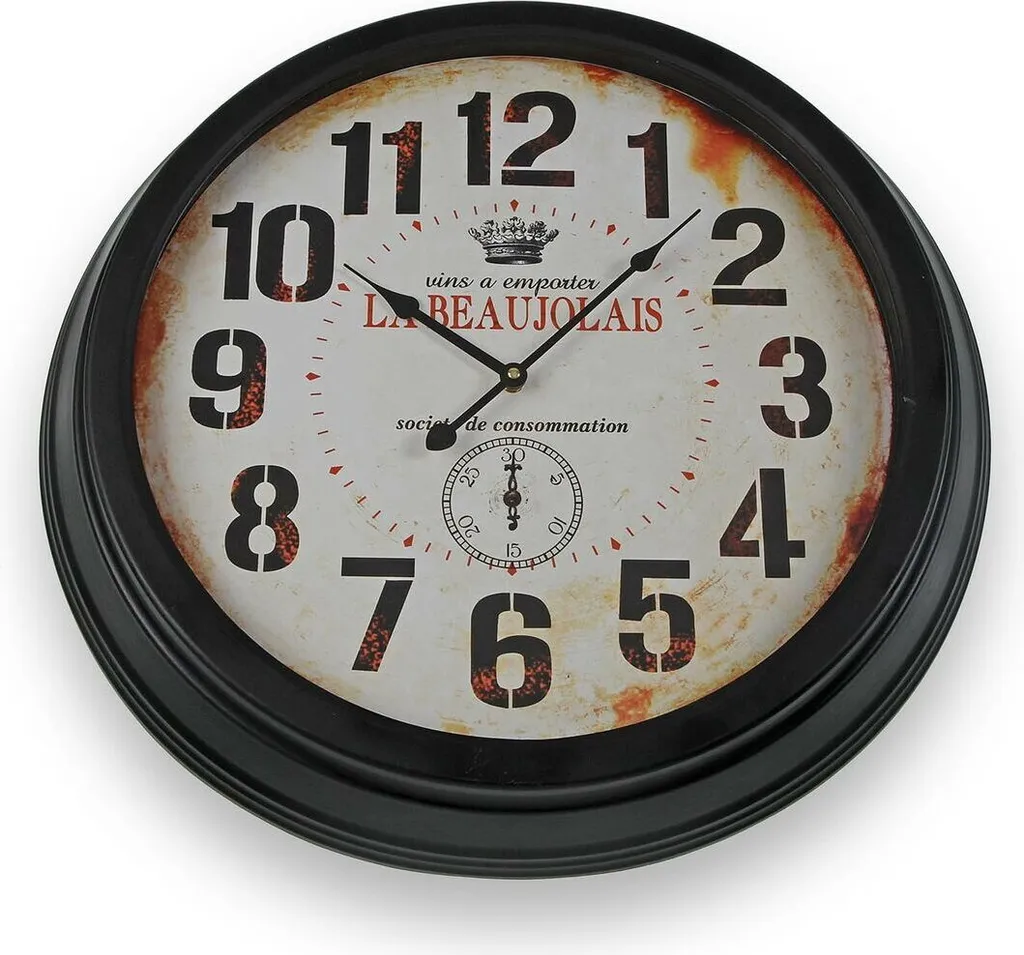 Horloge murale décorative Versa Beaujolais pour salon et cuisine 58 cm