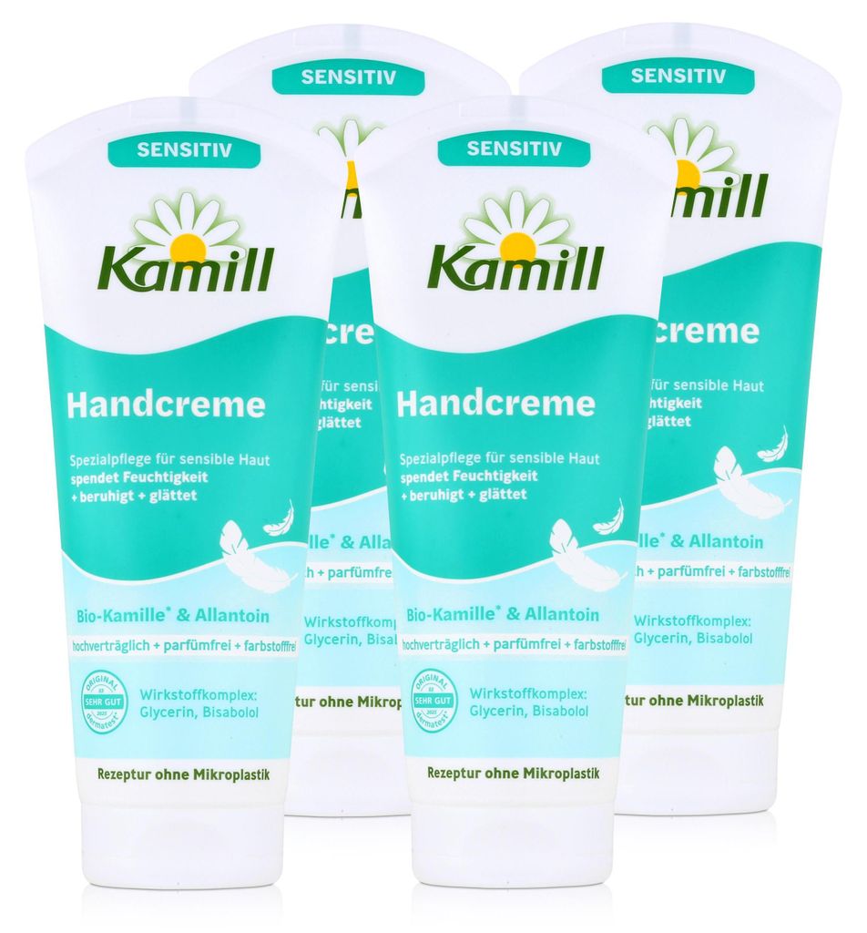 Kamill Handcreme Sensitiv 100ml mit Bio Kamille & Allantoin (4er Pack)