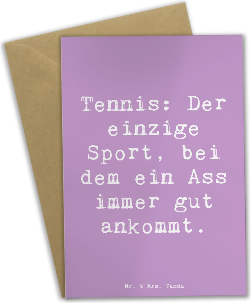 Mr. & Mrs. Panda Glückwunschkarte Spruch Tennis Ass - Lavendeltraum - Geschenk, Teamsport, babykarte, Sport, osterkarte, Humor, Beileidskarte, Auf...