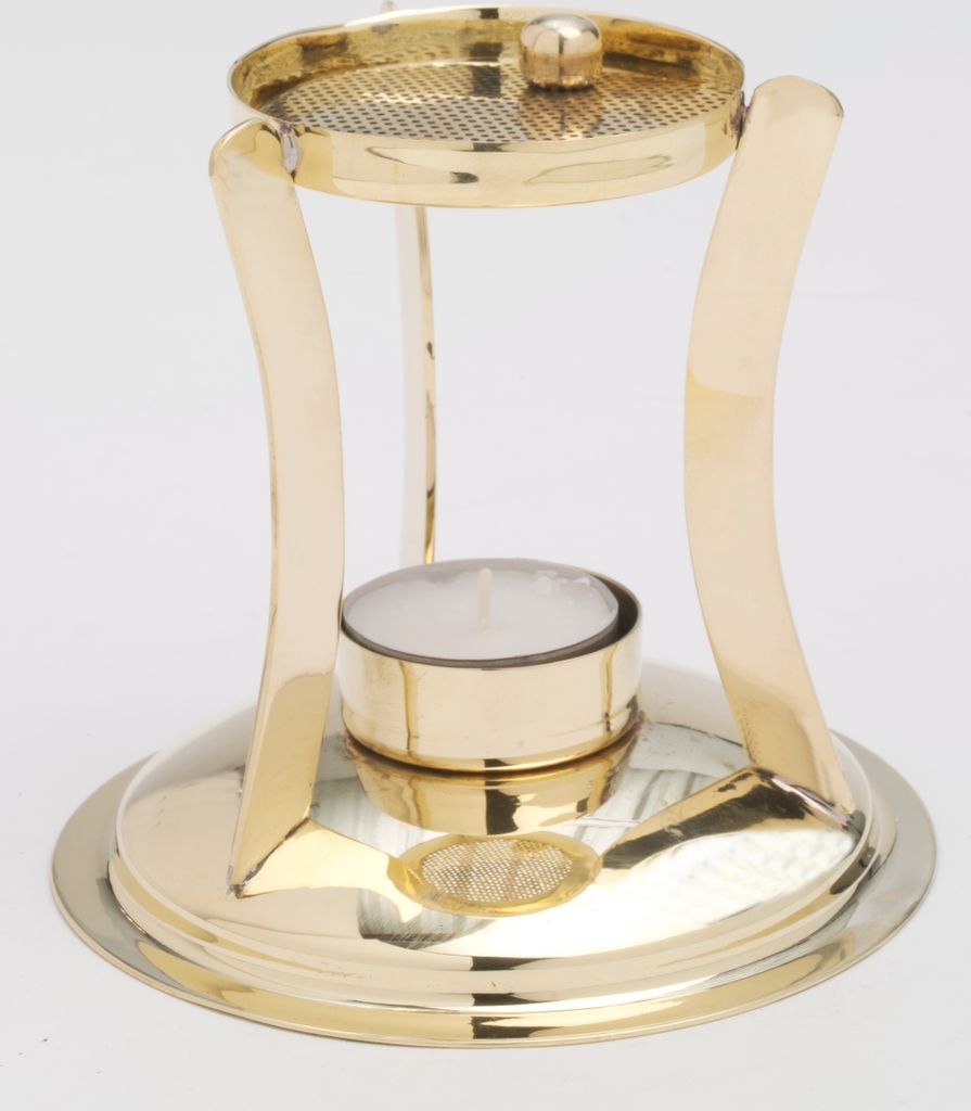 Räucherstövchen Messing Gold Höhe 12 cm mit Teelicht