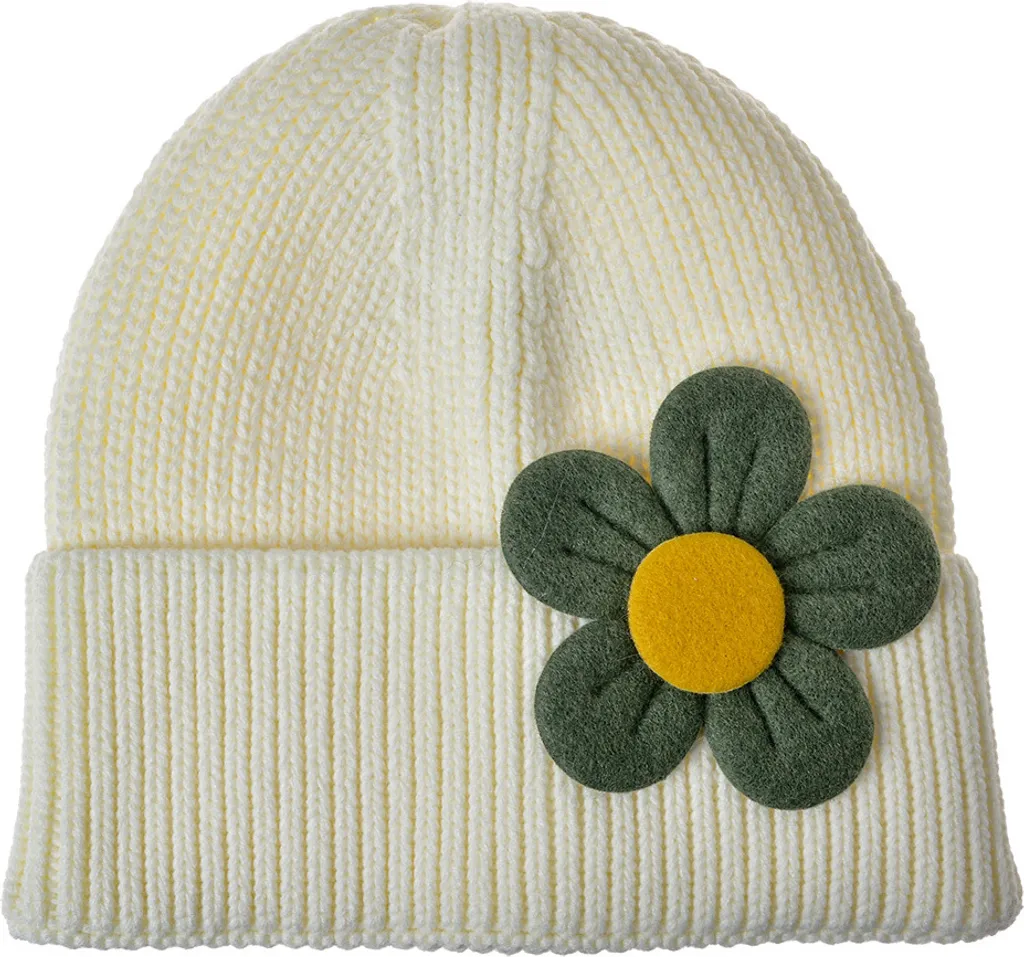 Idee Regalo Bambina: Berretto Bianco Clayre & Eef con Fiore Elegante