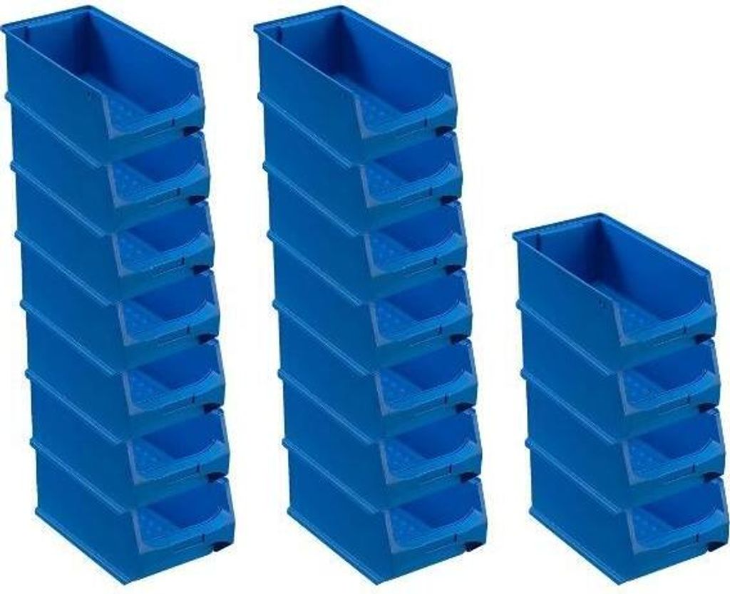 SuperSparSet 18x Blaue Sichtlagerbox 4.0 | HxBxT 15x20x35cm | 7,2 Liter | Sichtlagerbehälter, Sichtlagerkasten, Sichtlagerkastensortiment, Sortier...