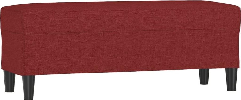 Sitzbank Weinrot 100x35x41 cm Stoff