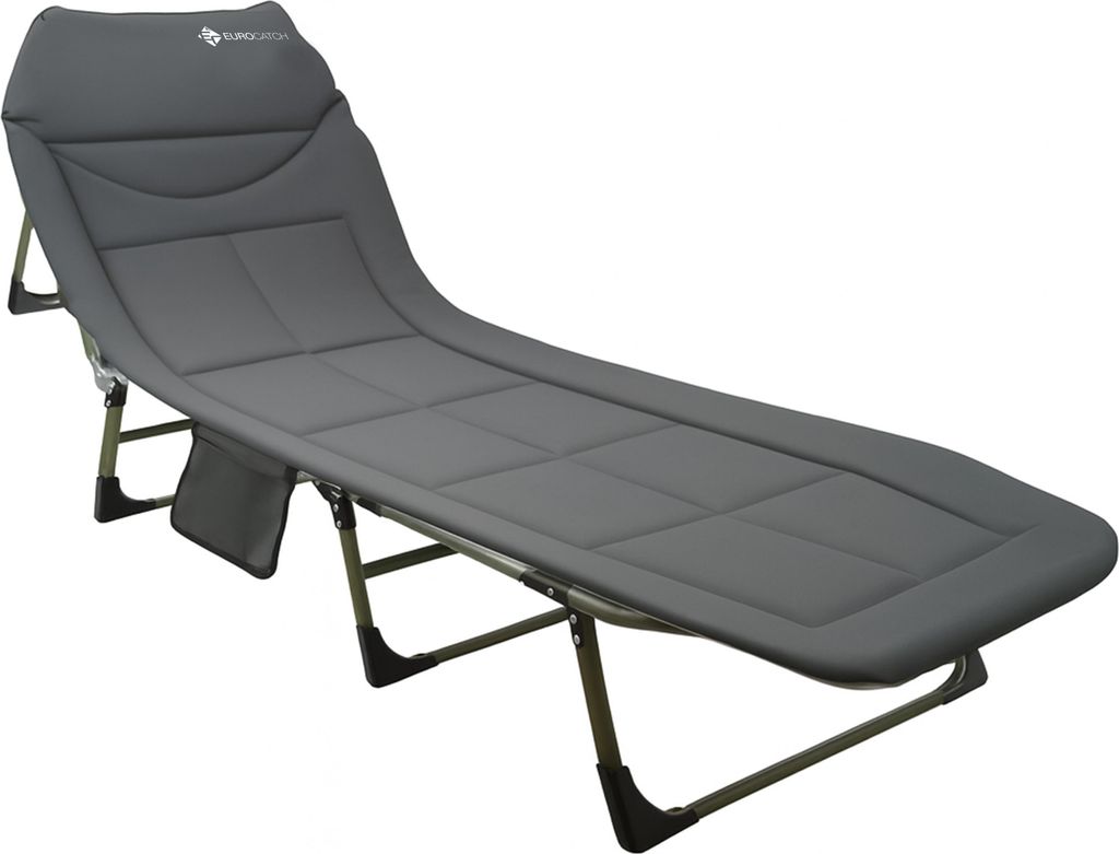Eurocatch Karpfenliege / Carp Bedchair – 8-Bein Bett mit 5-fach Rückenlehne, gepolstertem Kopfteil, Seitentasche & Faltmechanismus – Für lang...