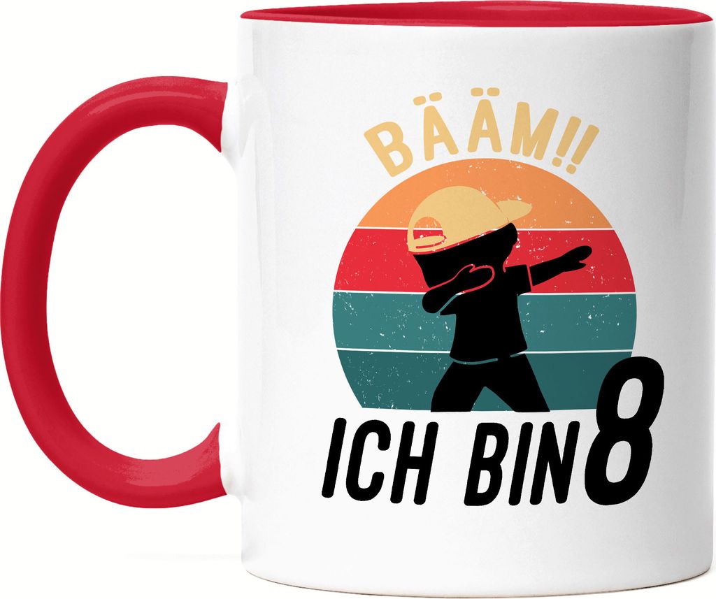 Dabbing GeburtstagsTasse Tasse 8 Jahre Jungs 8. Geburtstag Lustig Jungen Acht Tasse Rot