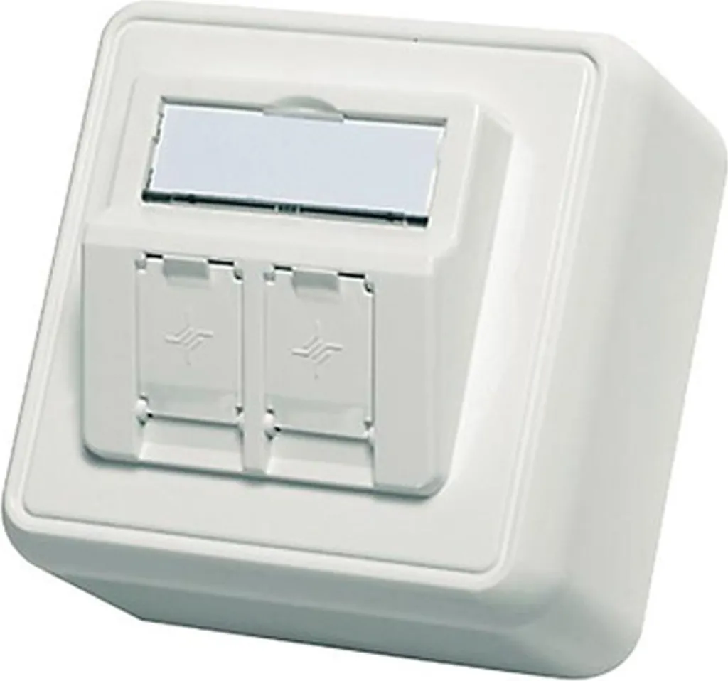 Boîtier Mural Double pour Modules Réseau, Telegärtner Blanc Pur 80mm