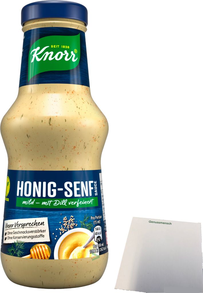 Knorr Schlemmersauce Honig-Senf-Dill (250ml Flasche) + usy Block