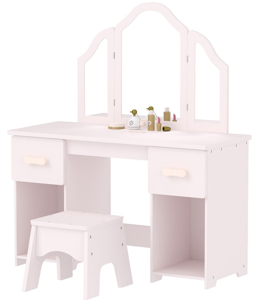 AIYAPLAY Schminktafel voor kinderen, 2-in-1 kindertafel met Productafbeelding 