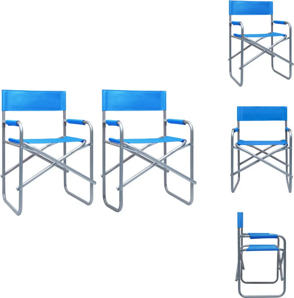 Set 2 Sedie da Regista Blu vidaXL | Design Outdoor e Comfort Acciaio