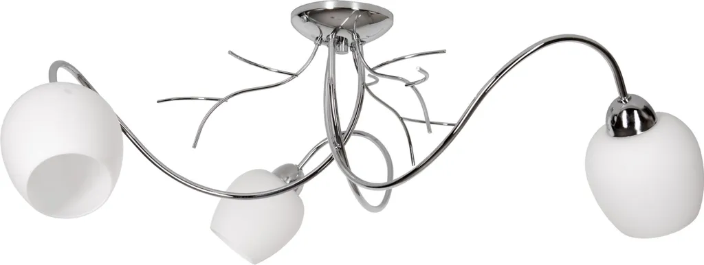 Suspension design chromée à intensité réglable pour plafond de salon