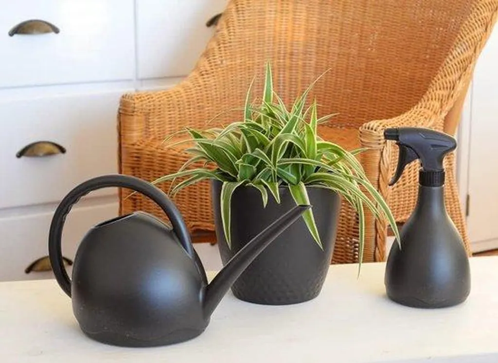Arrosoir en plastique recyclé 1,8L et vaporisateur 0,7L bordeaux