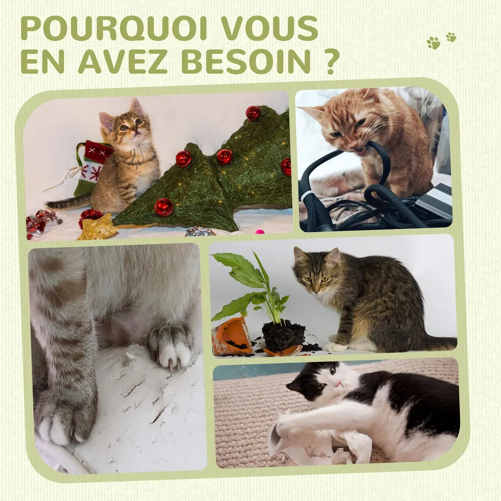 Protégez vos Canapés avec ce Poteau Griffoir Chat 79 cm Multifonction - 6